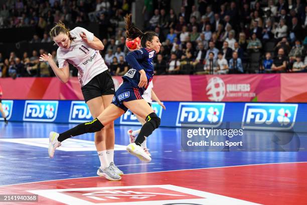 Lucie GRANIER of France during the Womens EHF EURO 2024 Qualifiers Phase match between France and Latvia at on April 7, 2024 in Saint-Etienne, France.