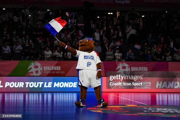 Mascot of France during the Womens EHF EURO 2024 Qualifiers Phase match between France and Latvia at on April 7, 2024 in Saint-Etienne, France.