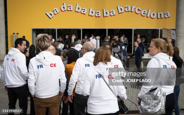 France's team attendees arrive at the venue of the McDonald's Worldwide Convention, held at the Fira Gran Via in Barcelona, on April 8, 2024. More...