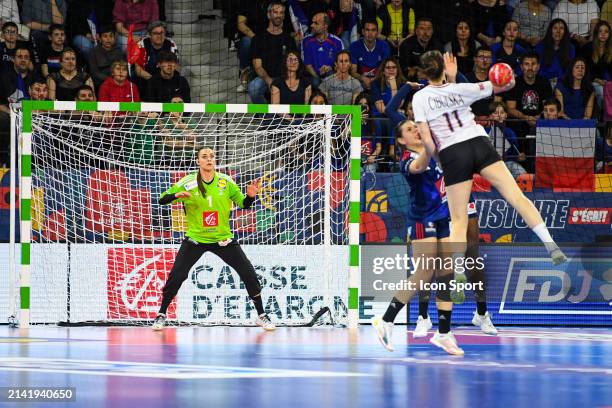 Laura GLAUSER of France during the Womens EHF EURO 2024 Qualifiers Phase match between France and Latvia at on April 7, 2024 in Saint-Etienne, France.