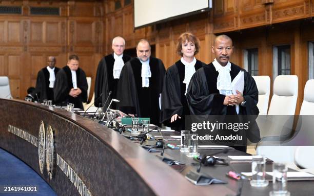View of the hearing on Nicaragua's claim that Germany aids Israel's ongoing genocide in the besieged Gaza Strip at the International Court of Justice...