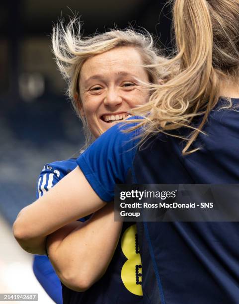 Erin Cuthbert during a Scotland Women's National Team training session at Hampden Park, on April 08 in Glasgow, Scotland.