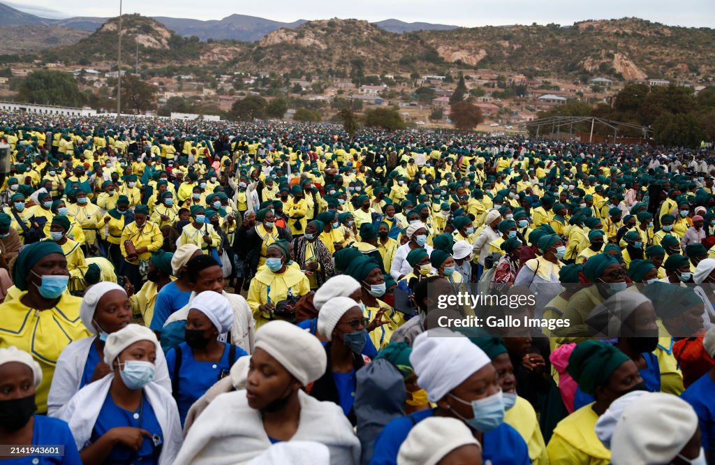 Congregants Gathered At The St Engenas Zion Christian Church In Moria congregants-gathered-at-the-st-engenas-zion-christian-church-in-moria