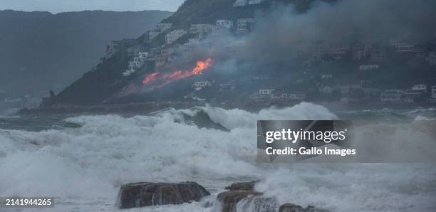 At least 9 properties were destroyed or badly damaged in the Sunny Cove area in Fish Hoek by a out of control fire on April 07, 2024 in Cape Town,...