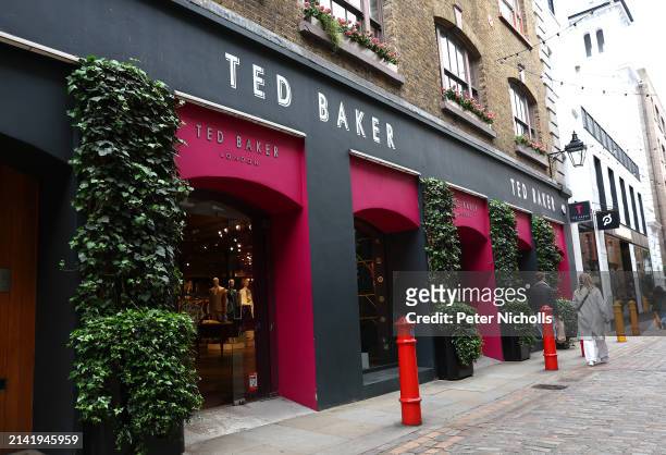 People walk past a Ted Baker store in Covent Garden is seen on April 8, 2024 in London, England. Administrators announced today the closure of a...