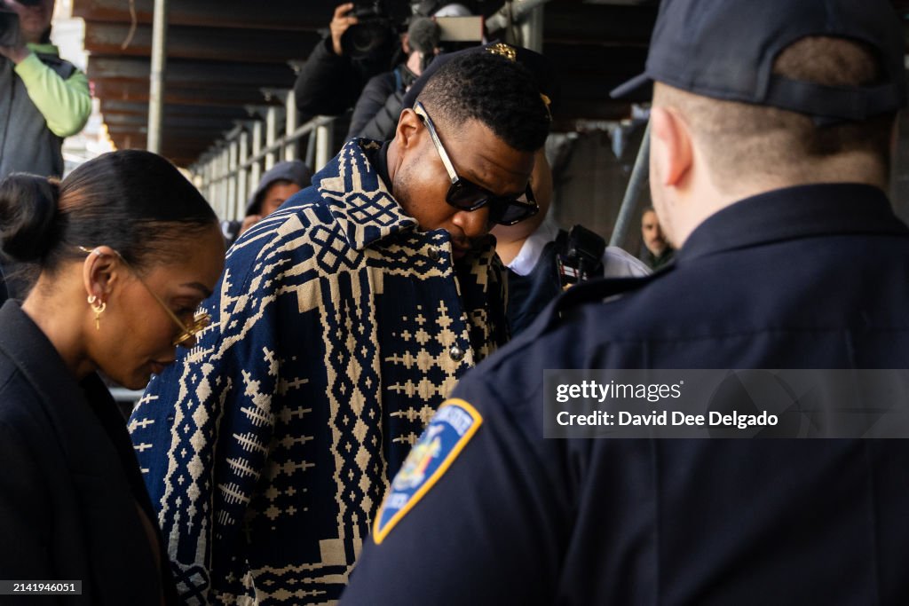 Actor Jonathan Majors Arrives For Sentencing In Domestic Abuse Case