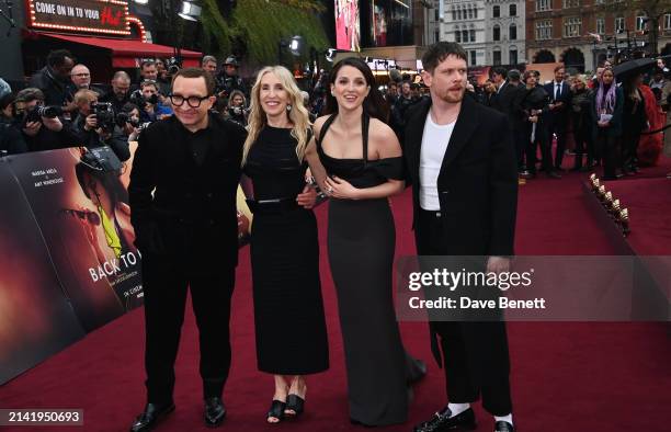 Eddie Marsan, Sam Taylor-Johnson, Marisa Abela and Jack O'Connell attend the World Premiere of "Back To Black" at Odeon Luxe Leicester Square on...