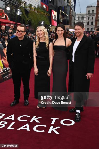 Eddie Marsan, Sam Taylor-Johnson, Marisa Abela and Jack O'Connell attend the World Premiere of "Back To Black" at Odeon Luxe Leicester Square on...