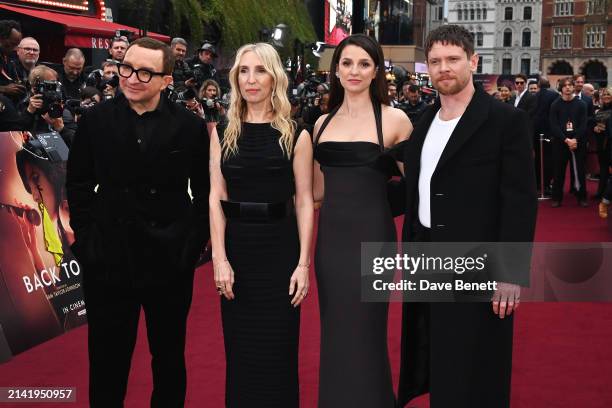 Eddie Marsan, Sam Taylor-Johnson, Marisa Abela and Jack O'Connell attend the World Premiere of "Back To Black" at Odeon Luxe Leicester Square on...