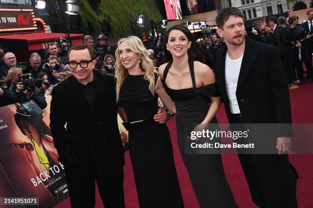 Eddie Marsan, Sam Taylor-Johnson, Marisa Abela and Jack O'Connell attend the World Premiere of "Back To Black" at Odeon Luxe Leicester Square on...