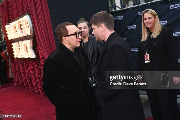 Eddie Marsan and Jack O'Connell attend the World Premiere of "Back To Black" at Odeon Luxe Leicester Square on April 8, 2024 in London, England.