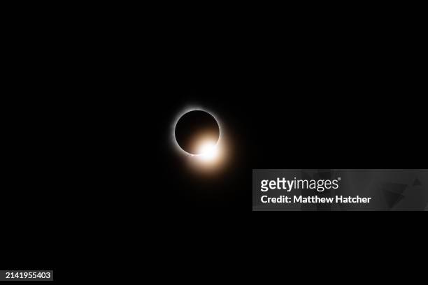 The sun and the moon align completely during the total solar eclipse on April 8, 2024 in Wapakoneta, Ohio. Totality lasted for alomst four minutes in...