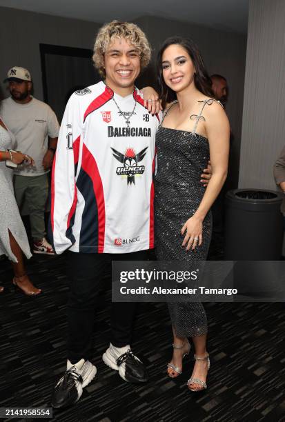 Andre Saint-Albin and Melissa Barrera are seen at the "Abigail" special screening at Silverspot Cinema - Downtown Miami on April 8, 2024 in Miami,...