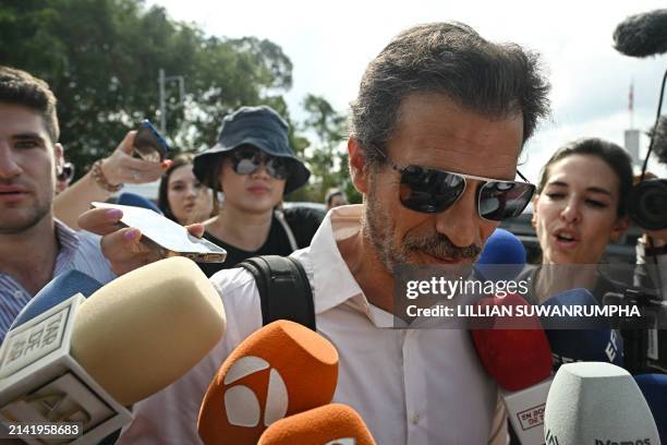 Spanish actor Rodolfo Sancho arrives at court to attend the trial of his son Daniel Sancho Bronchalo, who is accused of killing Colombian plastic...
