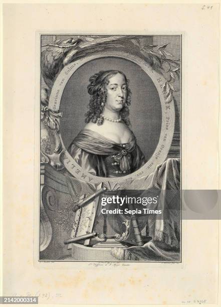 Jacobus Houbraken Gerrit van Honthorst , after Hendrik Pothoven , after Jacobus Haffman , editor Pieter Meyer , editor, portrait of Amalia van Solms,...