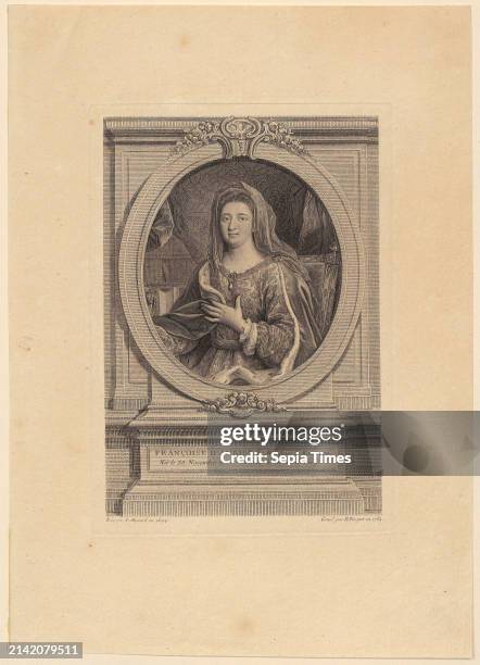 Etienne Ficquet Pierre Mignard I , after Titian , after, portrait of Francoise D'Aubigne, origin of the print medium: 1759, etching and engraving,...