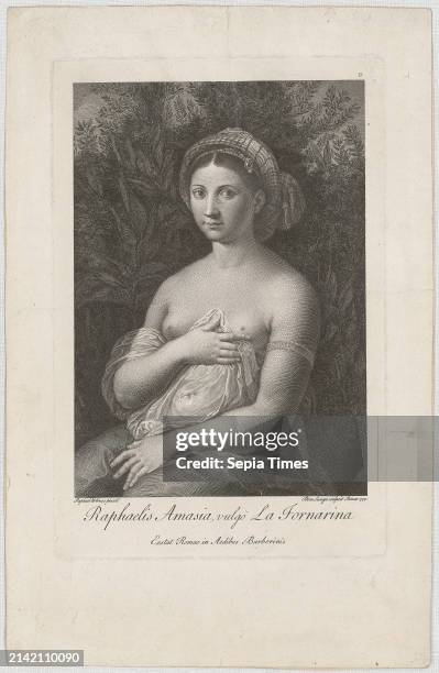 Domenico Cunego , execution Raphael , after, La Fornarina, sheet 9 from 'Schola Italica Picturae ..', origin of the print medium: 1772, copperplate...