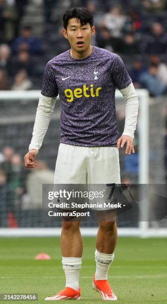 Tottenham Hotspur's Son Heung-Min during the Premier League match between Tottenham Hotspur and Nottingham Forest at Tottenham Hotspur Stadium on...