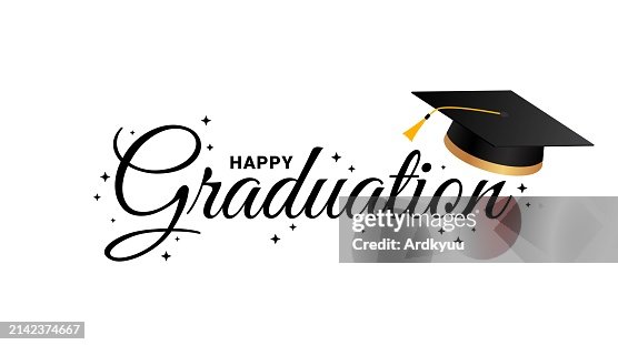 Happy Graduation Greeting Design Graduation Celebration Text Vector ...