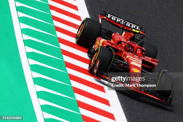 Carlos Sainz of Spain driving the Ferrari SF-24 on track during final practice ahead of the F1 Grand Prix of Japan at Suzuka International Racing...