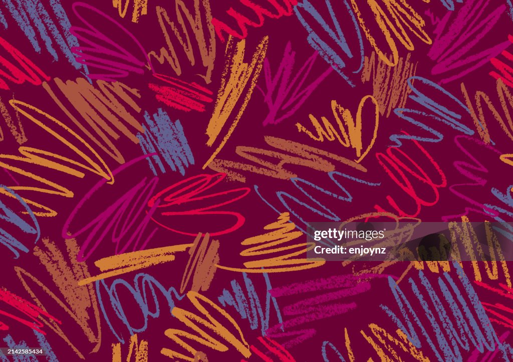 Colorful Seamless Scribbles Background High-Res Vector Graphic - Getty ...