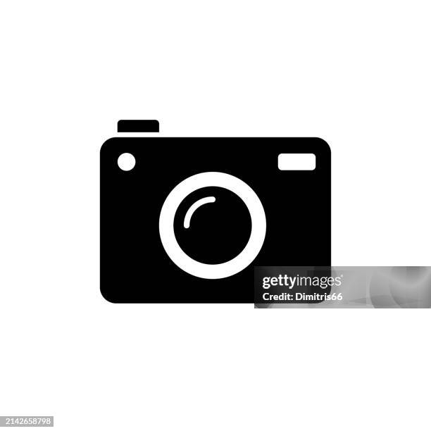 illustrazioni stock, clip art, cartoni animati e icone di tendenza di camera icon - macchina fotografica digitale