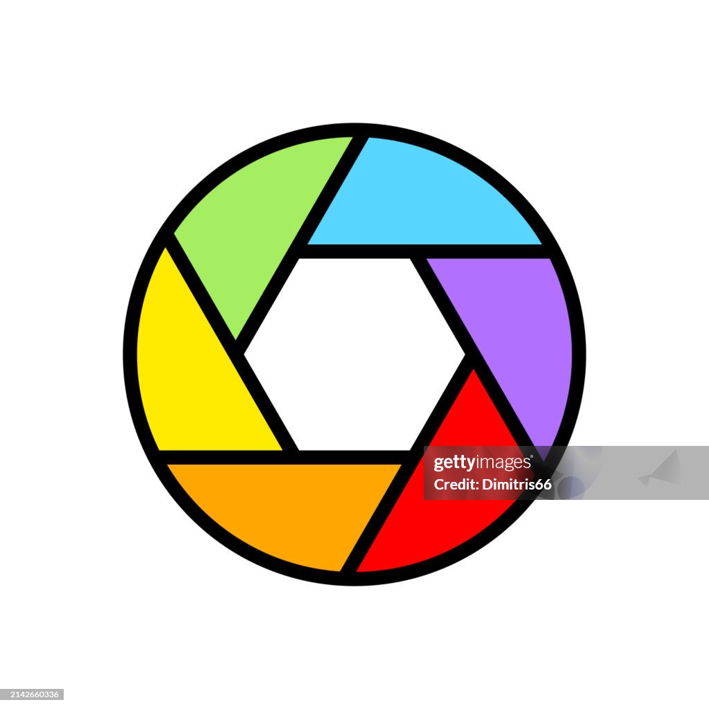 Camera shutter multicolor icon