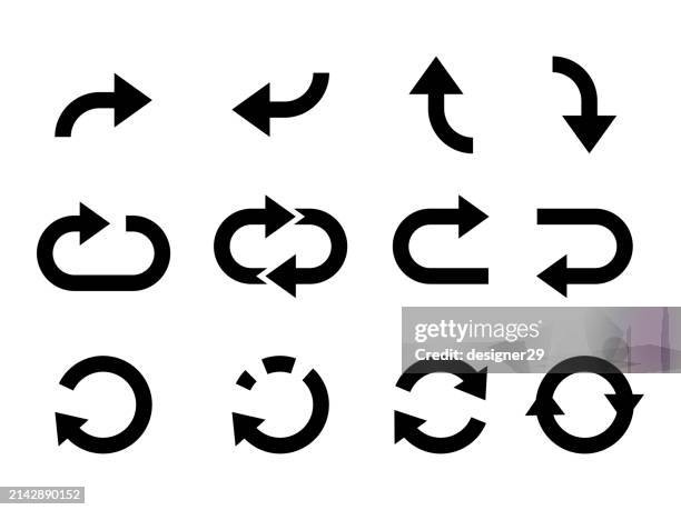 ilustrações de stock, clip art, desenhos animados e ícones de arrows icon set. traffic arrow sign collection vector design. - embrulhado