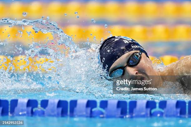 Hayden Annan of RTW Monson competes in the Men's 800m Freestyle - Heat 1 during day five of the British Swimming Championships 2024 on April 06, 2024...