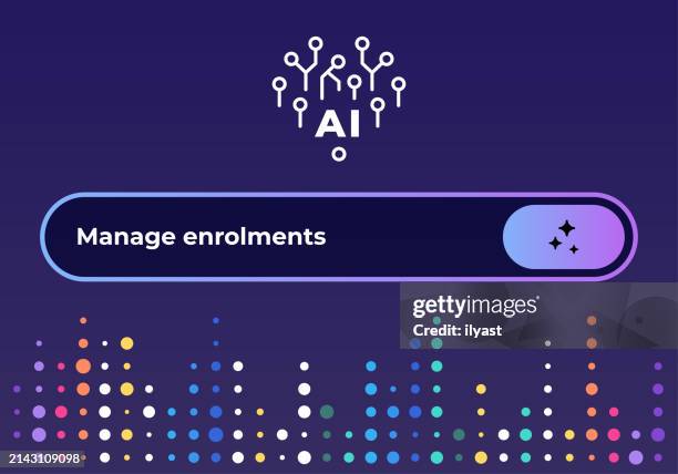 ai chat screen for course management - virtual university class stock illustrations