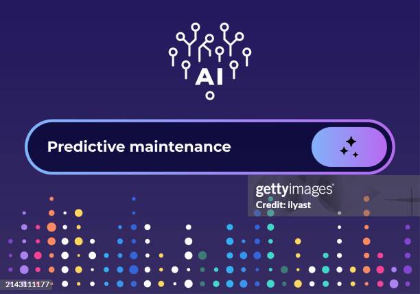 ai chat screen for predictive maintenance - onboarding infographic stock illustrations