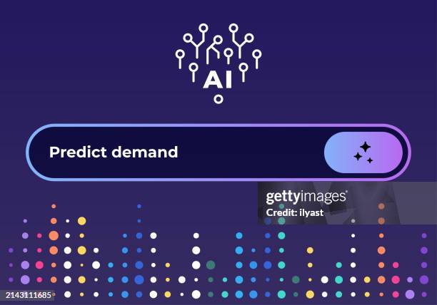 ai chat screen for predicting demand - digitization stock illustrations