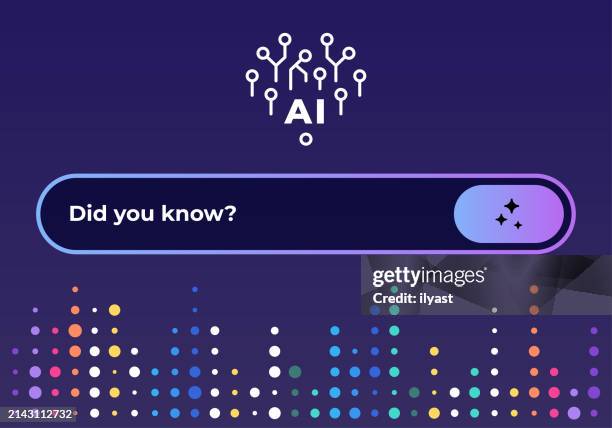 ai chat screen for did you know? - quiz night stock illustrations