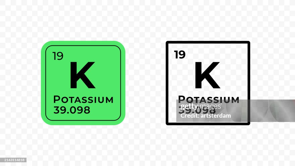 Potassium Element Examples Potassium Chemical Element Of The Periodic Table Vector Design High-Res ...