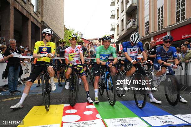 Mattias Skjelmose of Denmark and Team Lidl - Trek - Yellow Leader Jersey, Louis Meintjes of South Africa and Team Intermarche - Wanty - Polka Dot...