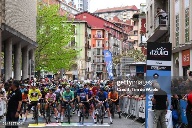 Mattias Skjelmose of Denmark and Team Lidl - Trek - Yellow Leader Jersey, Louis Meintjes of South Africa and Team Intermarche - Wanty - Polka Dot...