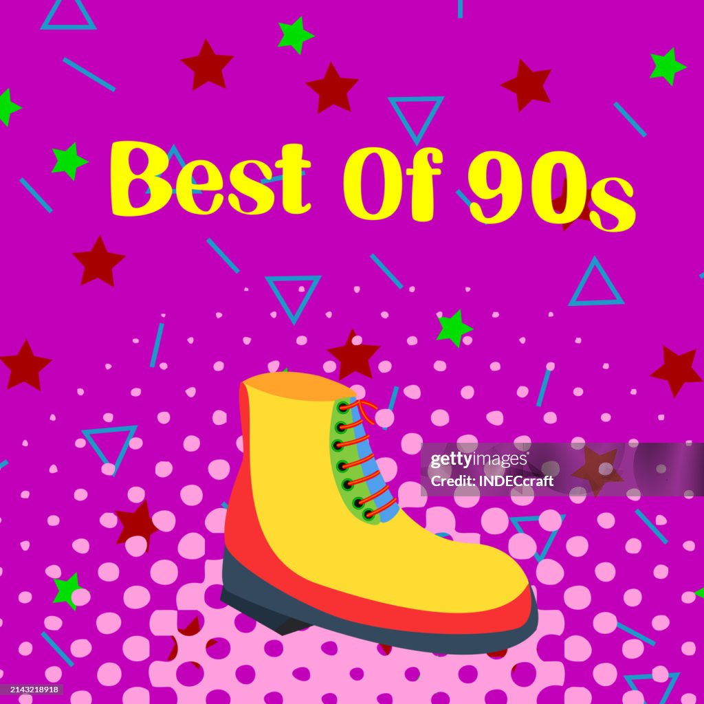 90s Retro shoes with background