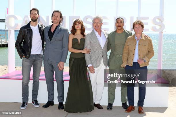 James Altman, Director Jonathan Nolan, Ella Purnell, Kyle MacLachlan, Aaron Moten and Executive Producer Todd Howard attend the "Fallout" Photocall...