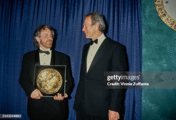 American film director Steven Spielberg and American actor and film director Clint Eastwood in the 46th Annual Directors Guild of America Awards...