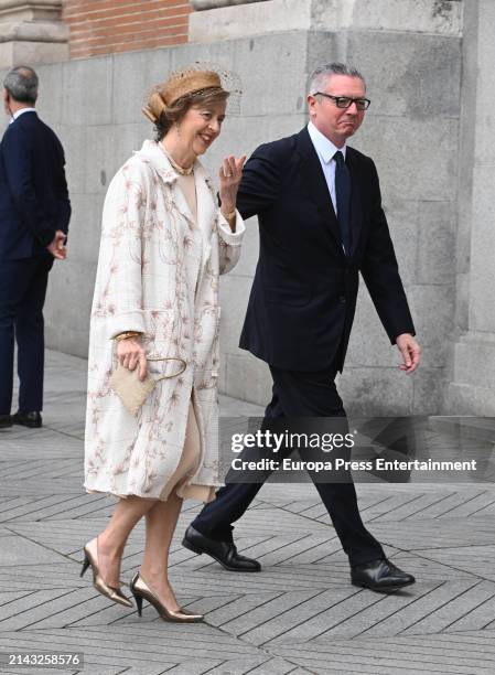 Alberto Ruiz Gallardon and Maria del Mar Utrera arrive at the parish of Sagrado Corazon and San Francisco de Borja to attend the wedding of Jose Luis...