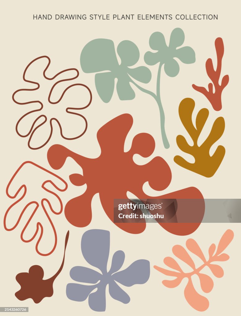 Abstract Simplicity Drawing Abstract Simplicity Art Hand Drawing Style Plant Leaf Pattern Poster ...