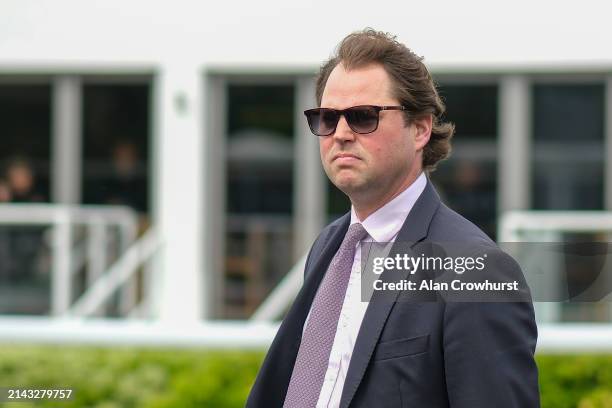 Charlie Fellows poses at Kempton Park Racecourse on April 06, 2024 in Sunbury, England.