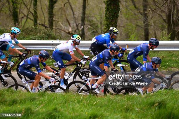 Reuben Thompson of New Zealand and Team Groupama-FDJ, Fabien Grellier of France and Team TotalEnergies, Romain Gregoire of France and Team Groupama -...