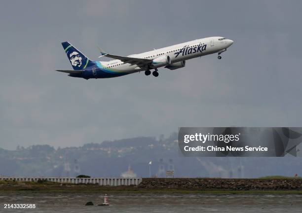 Boeing 737 MAX 9 of Alaska Airlines takes off from San Francisco International Airport on April 4, 2024 in San Francisco, California.
