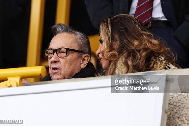 David Sullivan, Owner of West Ham United, looks on prior to the Premier League match between Wolverhampton Wanderers and West Ham United at Molineux...