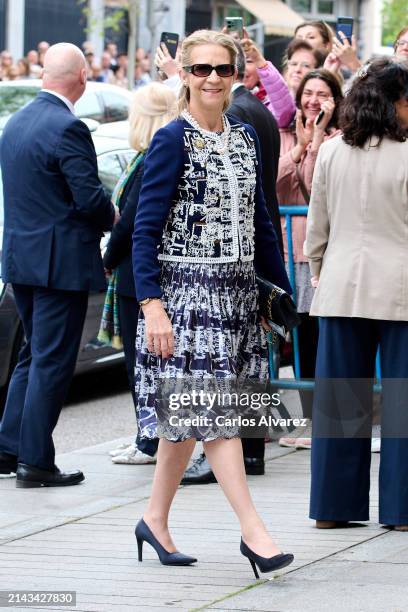 Princess Elena of Spain attends the wedding of José Luis Martínez Almeida, major of Madrid, and Teresa Urquijo at the at the Sagrado Corazon y San...