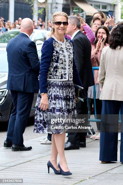 Princess Elena of Spain attends the wedding of José Luis Martínez Almeida, major of Madrid, and Teresa Urquijo at the at the Sagrado Corazon y San...