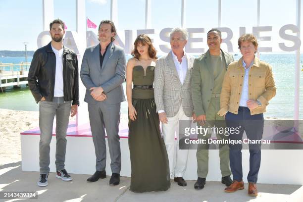 James Altman, Director Jonathan Nolan, Ella Purnell, Kyle MacLachlan, Aaron Moten and Executive Producer attends the "Fallout" Photocall during the...