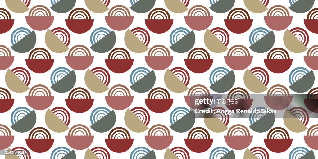 Multi Colored Radial Semi Circle Geometric Shapes Flat Design Seamless ...