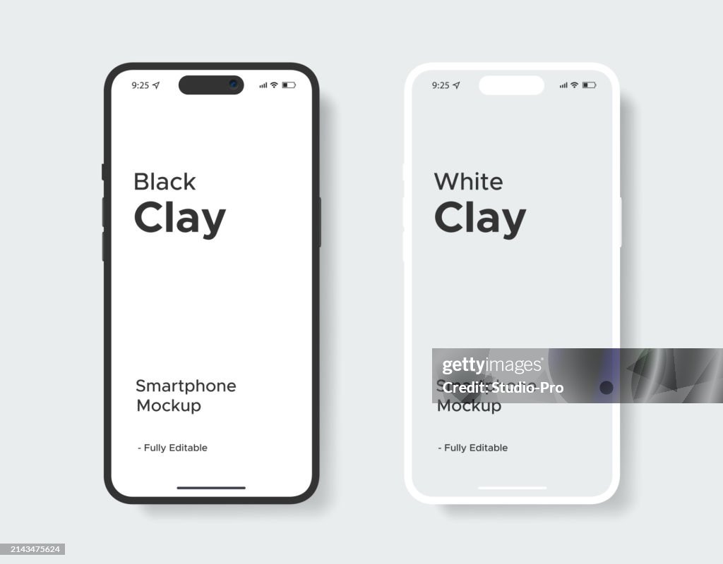 Design vettoriale in argilla mockup per smartphone simile al modello per iPhone